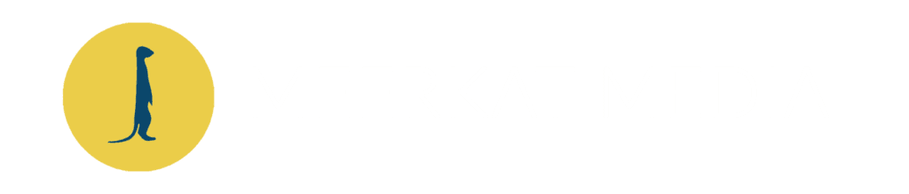 Meerkat Media Group Logo Variation of Mustard and Dark Blue