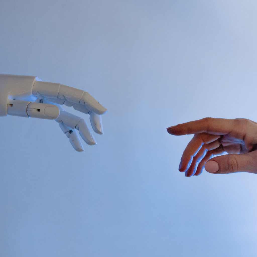 Robot and human hand