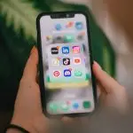 person checking social media